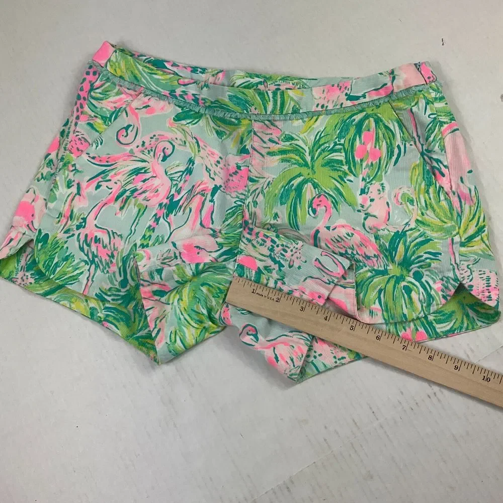 Lilly Pulitzer Womens Cotton Shorts Colorful Print Mid Rise Side Zip Size 0 * - Picture 3 of 11